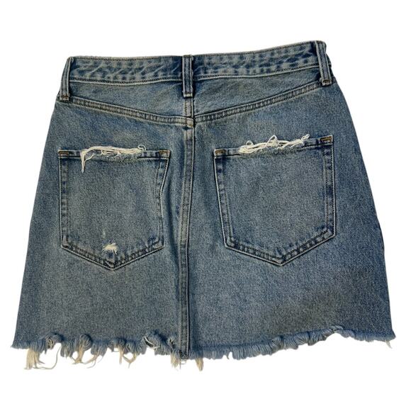Abercrombie & Fitch AF Vintage A-Line Distressed Denim Mini Skirt Size 28 6 - Picture 2 of 4